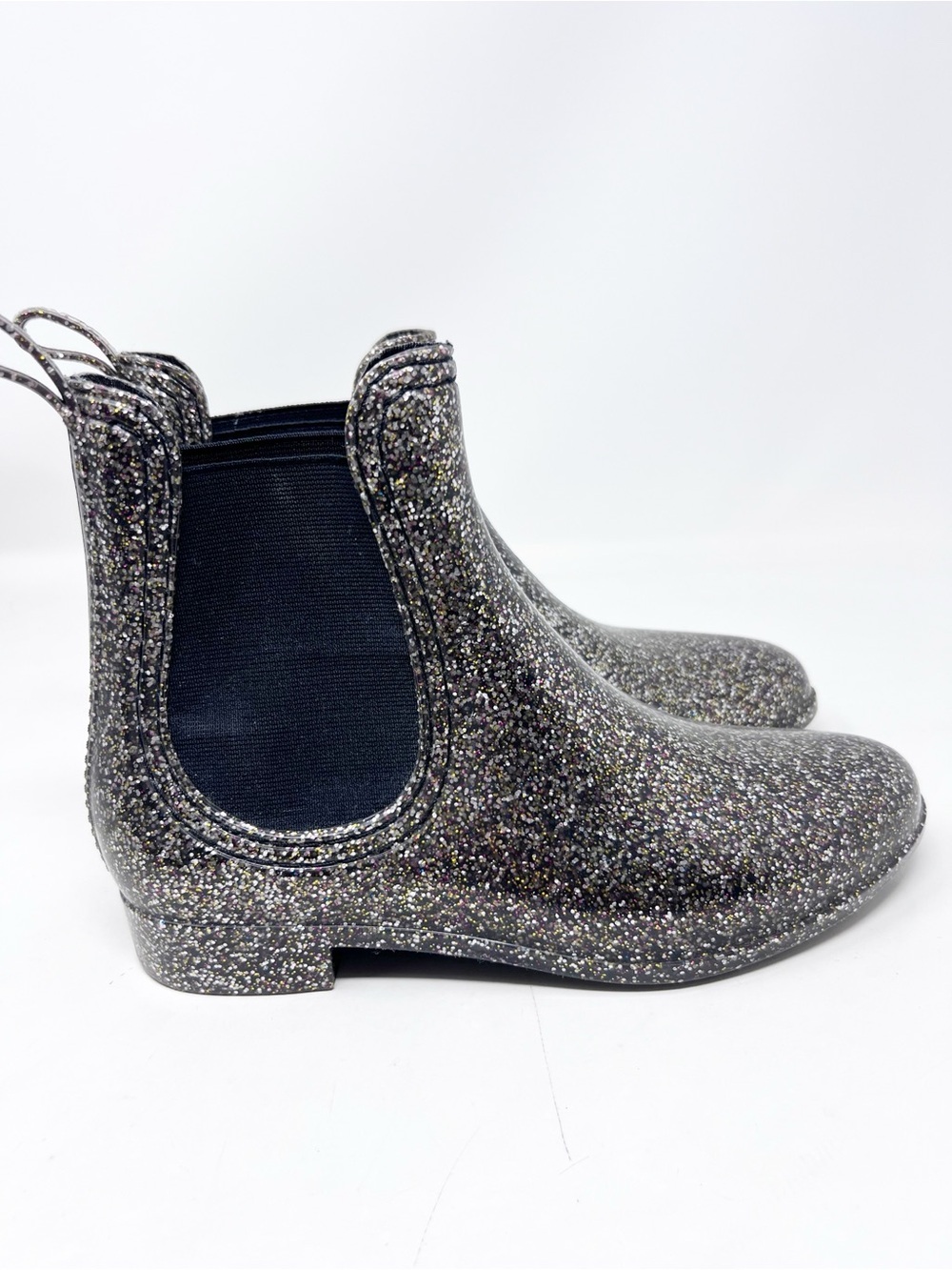 REPORT MULTICOLOR GLITTER WATERPROOF RAIN ANKLE BOOTS BOOTIES WOMENS SZ 7